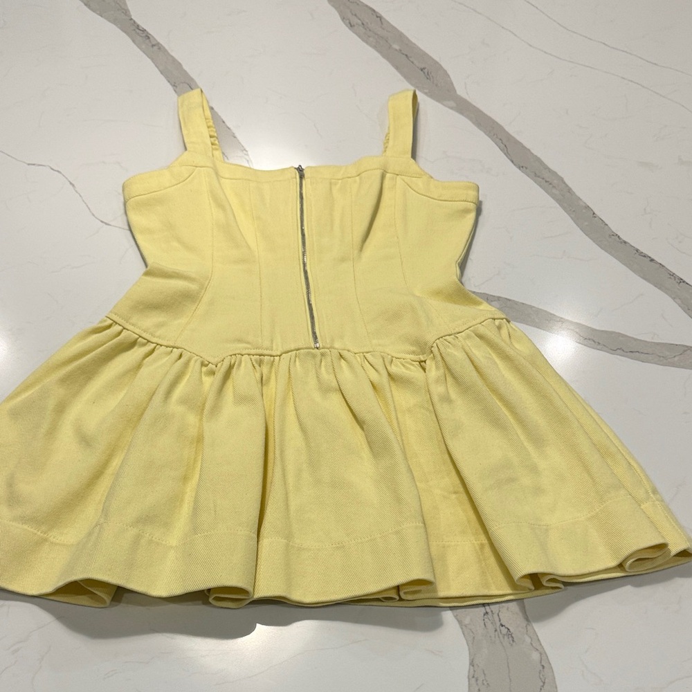 Yellow Sleeveless Dress with Zipper